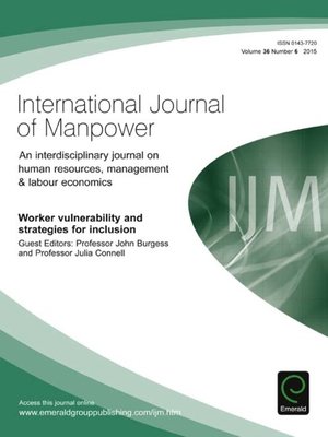 cover image of International Journal of Manpower, Volume 36, Number 6